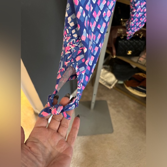 Lilly Pulitzer Leggings Luxletic Weekender Crop Royal Purple Toe in Pineapples - Picture 3 of 4